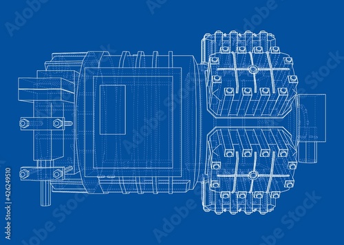 Air conditioning compressor. Vector