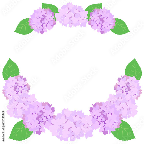 夏の花、紫陽花のイライスト素材／Summer flower, hydrangea elist material