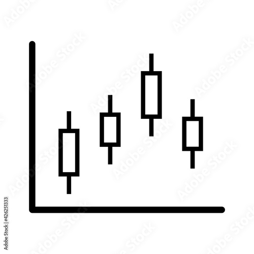 trading graph market business icon vector