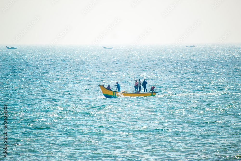 Life of Fishermen. This photo was taken on the Sea Shore of Kakinada, the smart city of India.