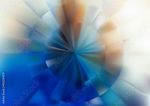 Abstract Blue Brown and White Geometric Illusion Background Illustrator