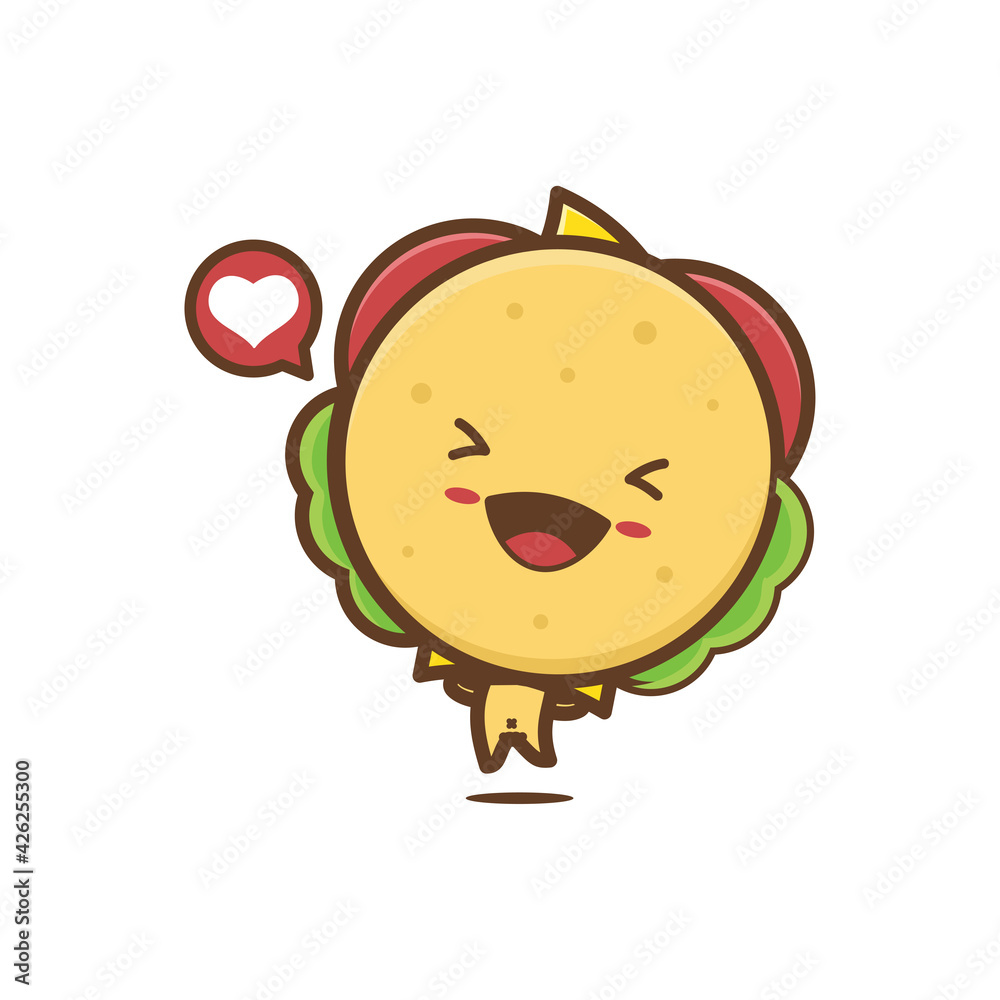 cute burger character