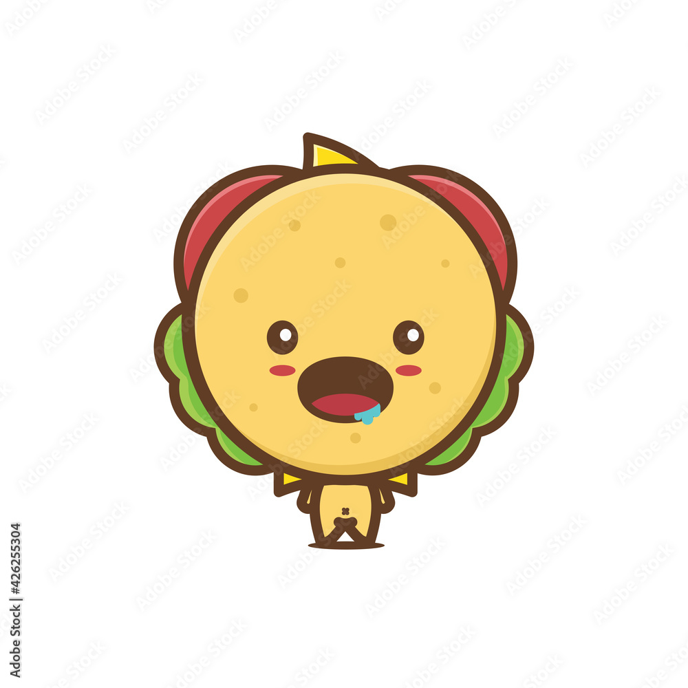 cute burger character cute burger character