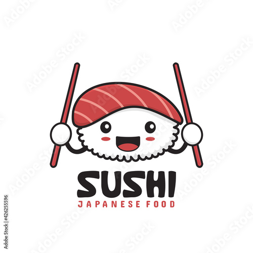 cute sushi cartoon illustration