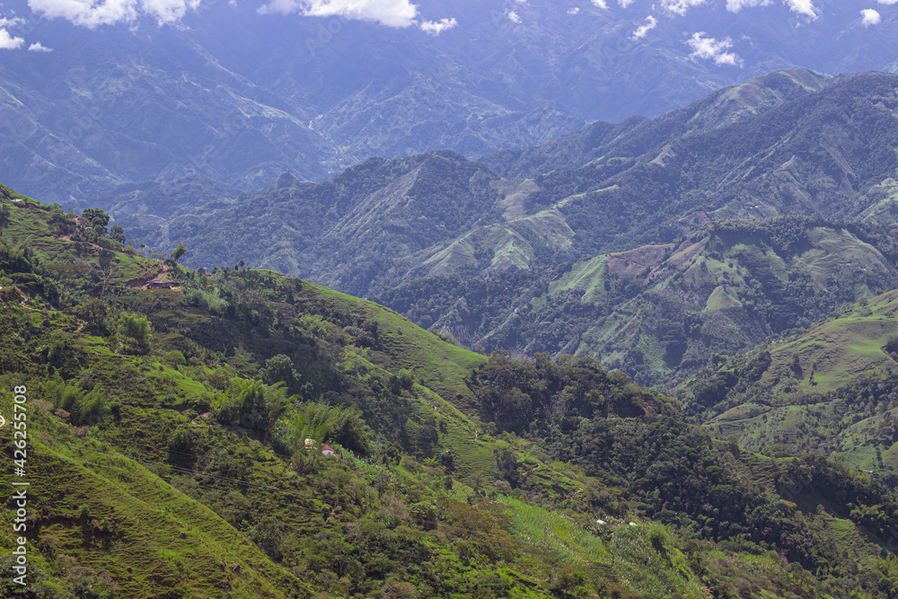 Naklejka premium landscape from the mountains with clouds