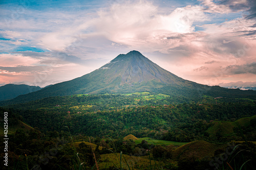 Arenal volcano aerial view, Costa Rica