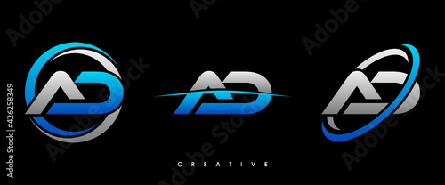 AD Letter Initial Logo Design Template Vector Illustration