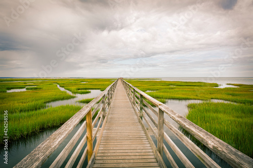 Bridge in marsh waterway on Cape Cod, Massachusetts