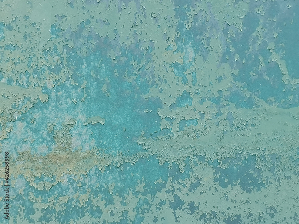old blue paint on steel texture background