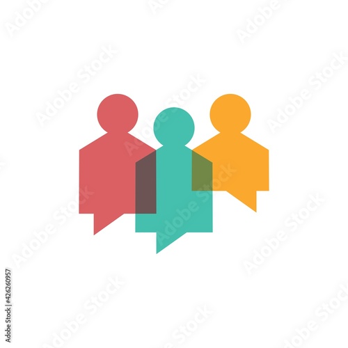 people family together human unity chat bubble logo vector icon illustration