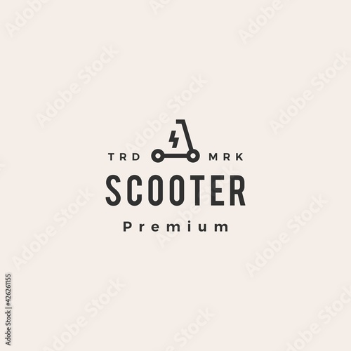 electric scooter hipster vintage logo vector icon illustration