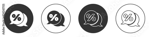 Black Discount percent tag icon isolated on white background. Shopping tag sign. Special offer sign. Discount coupons symbol. Circle button. Vector