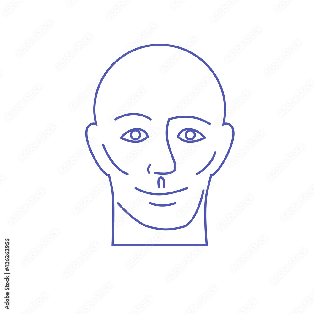 Sign of a man's head, a man's face Sign of a man's head, a man's face