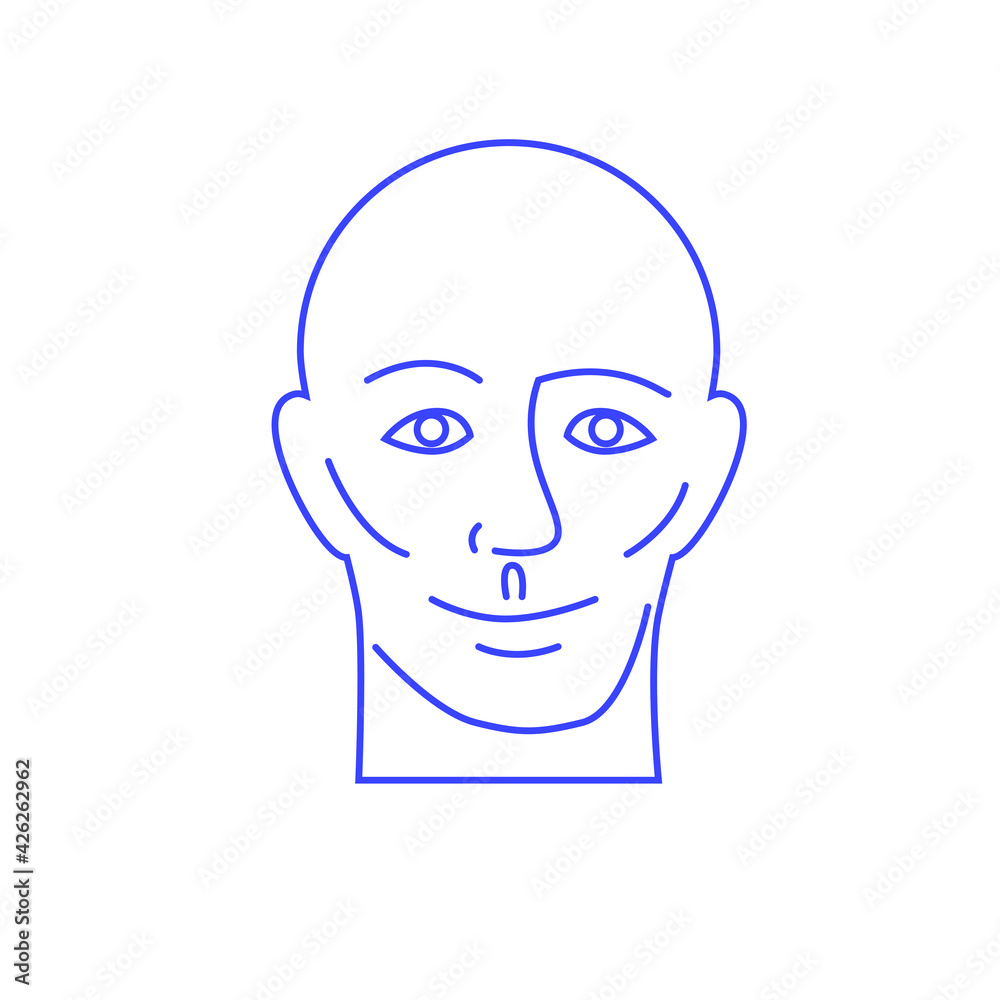 Sign of a man's head, a man's face Sign of a man's head, a man's face