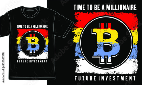 bitcoin slogan and logo t shirt design 