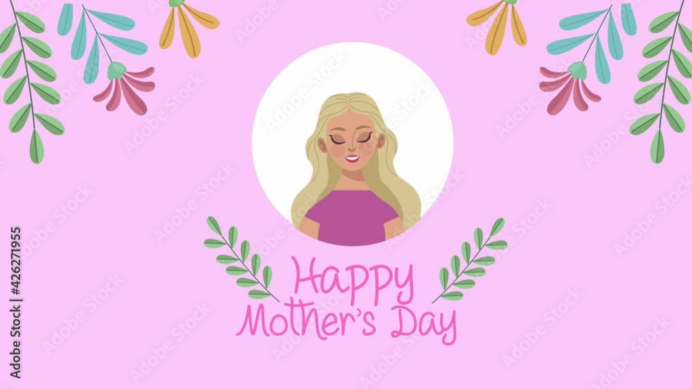 happy mothers day lettering with mom and flowers happy mothers day lettering with mom and flowers