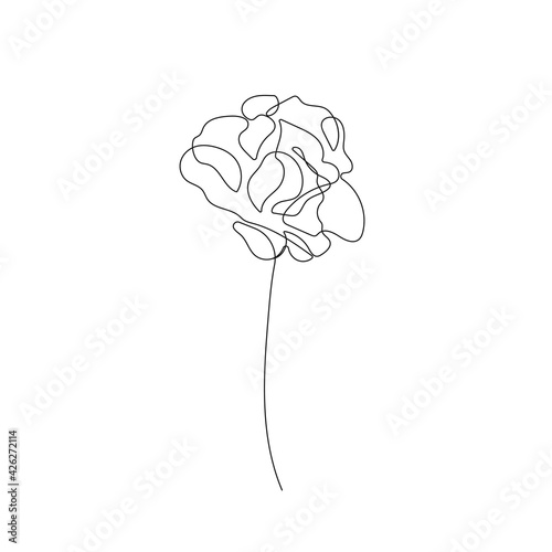 Flower Vector Hand Drawn Line Art Drawing. Minimalist Trendy Contemporary Floral Design Perfect for Wall Art, Prints, Social Media, Posters, Invitations, Branding Design.