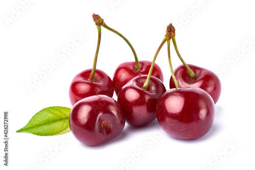 sweet cherry fruits isolated on white background © Anatoly Repin