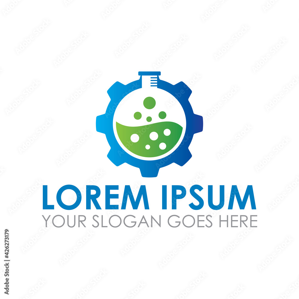lab gear vector , industry logo Stock Vector | Adobe Stock