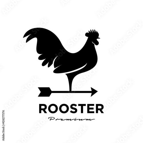 Rooster weathervane icon logo design template Vector Illustration