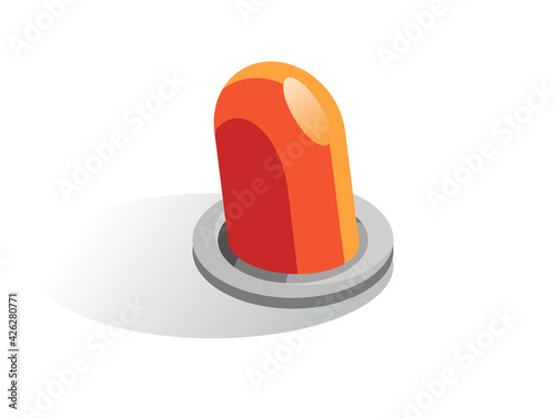 Isometric vector button. Isolated icon. Switcher in gray and orange color