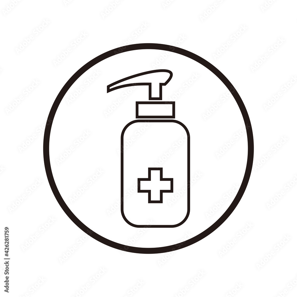 Hand sanitizer icon. Vector icon isolated on white background