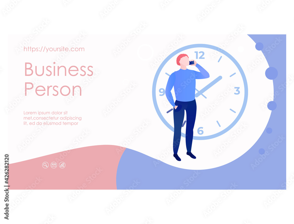 Obraz premium Business person web page template flat design