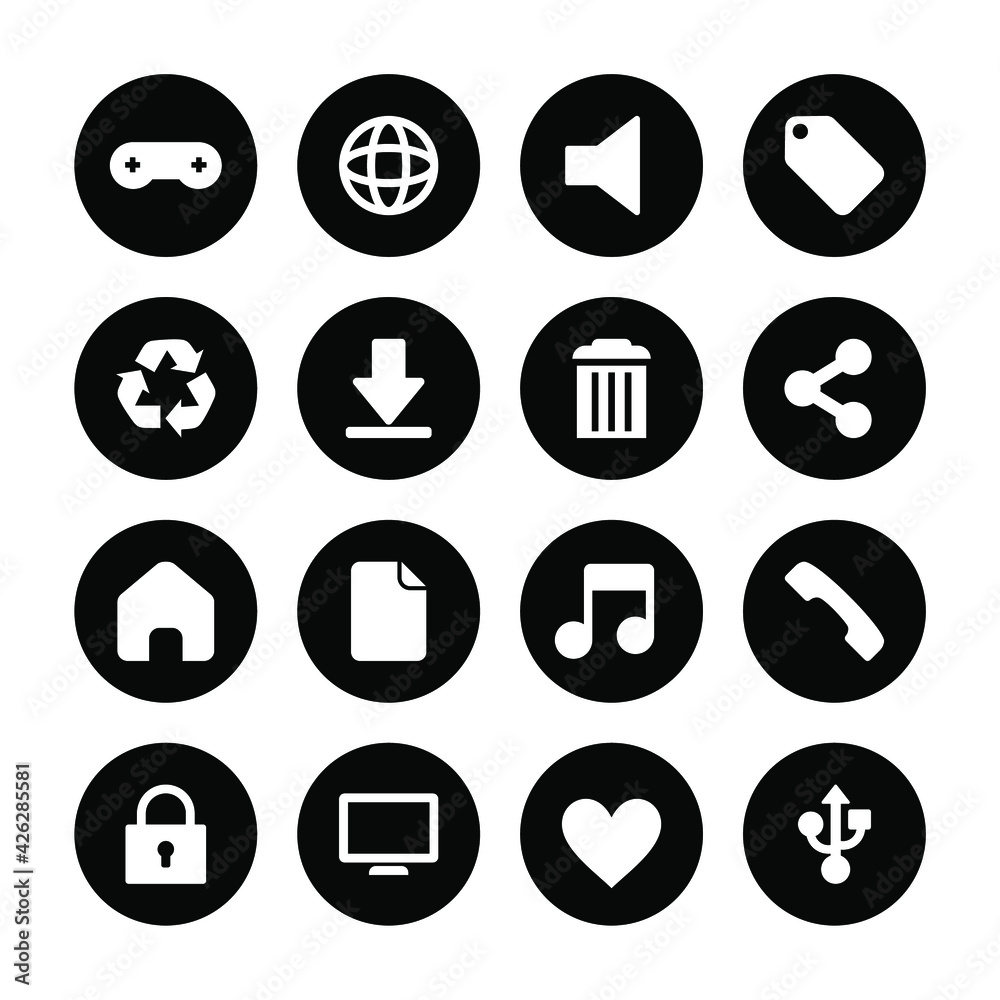 website and internet icon in black color website and internet icon in black color