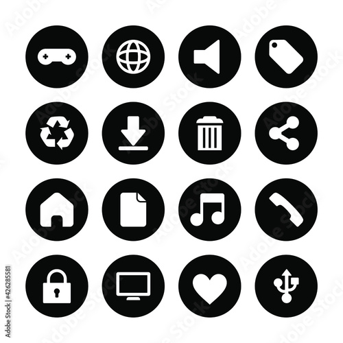 website and internet icon in black color