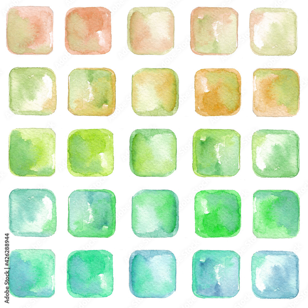 Set of watercolor blobs, isolated on white background. Vector illustration Set of watercolor blobs, isolated on white background. Vector illustration