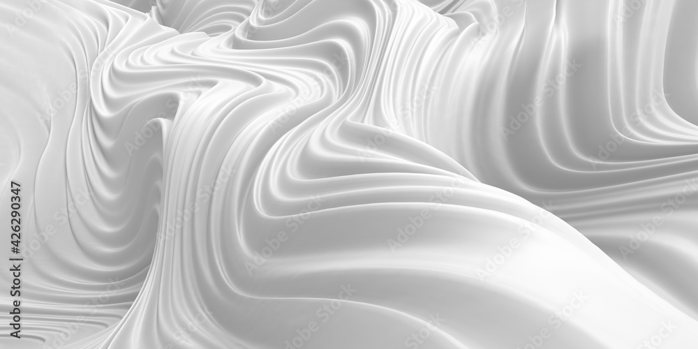 White abstract liquid wavy background