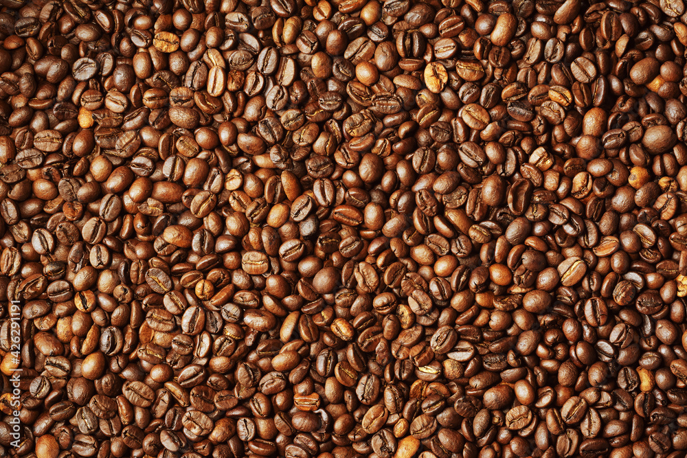 Background of many coffee beans