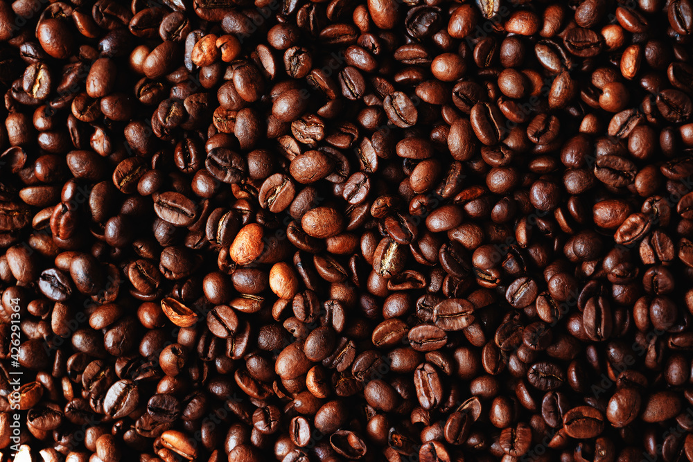 Obraz premium Background of many coffee beans