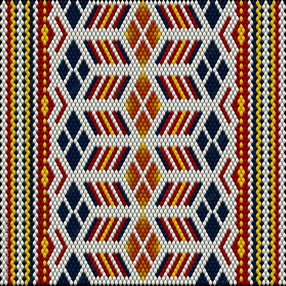 Fototapeta premium Ornament is made in bright, juicy, perfectly matching colors. Ornament, mosaic, ethnic, folk pattern.