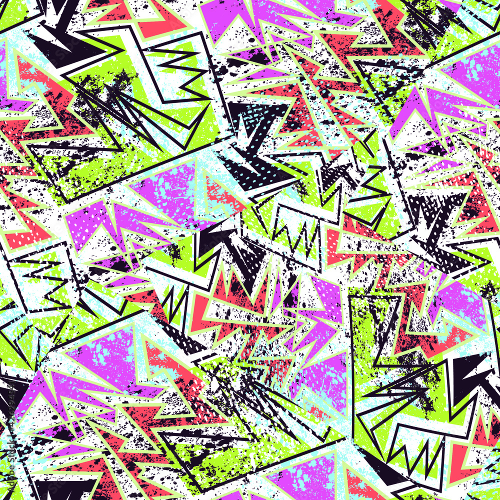 Obraz premium Seamless abstract urban pattern with curved geometry elemenets