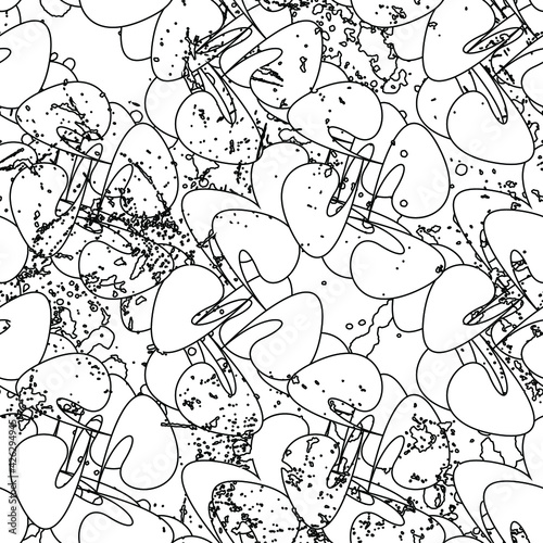 Urban seamless pattern with vector abstract flowers