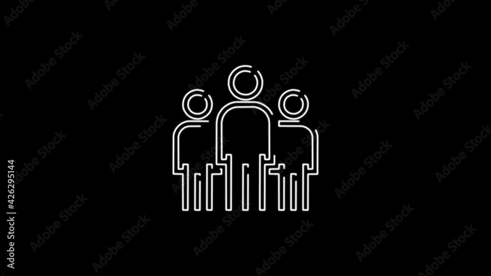Users group icon abstract seamless animation of 4k neon lines. Beautiful animation of neon lines 4K video close-up. Group of people Users group icon abstract seamless animation of 4k neon lines. Beautiful animation of neon lines 4K video close-up. Group of people