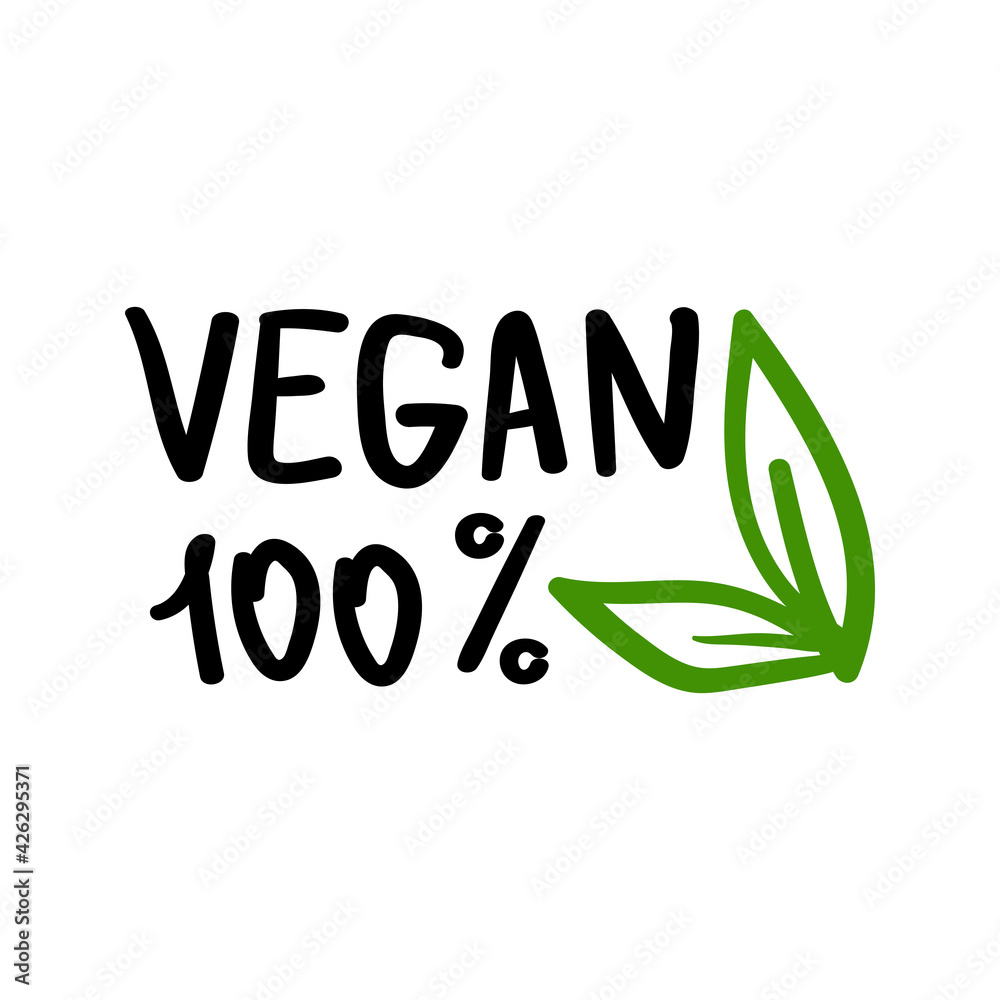 Fototapeta premium vegan logo icon