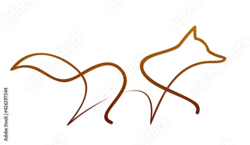 The one line stylized fox symbol.