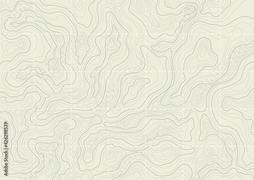 Topographic map background concept. Monochrome topographic background pattern with topographic or isolines. Geography concept