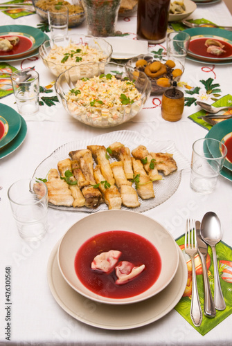 Wallpaper Mural Festive table for Christmas . Torontodigital.ca