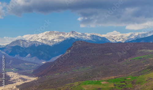 Snow-capped Caucasus mounta...