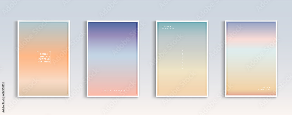 Modern gradients summer, sunset and sunrise sea backgrounds vector set. color abstract background for app, web design, webpages, banners, greeting cards. Vector illustration design