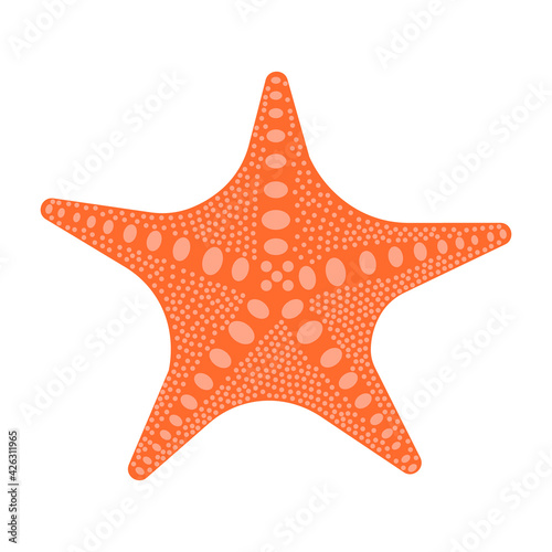 starfish orange with a pattern on a white background