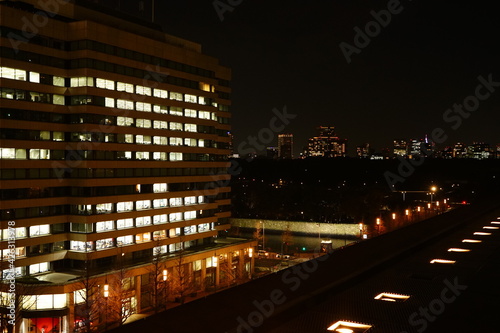 Night view of Tokyo, Japan. Image of business district. - 東京の夜景 日本