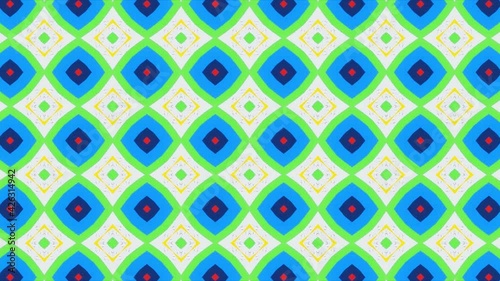 Abstract Geometrical Motion Graphics Background. Computer generated loop animation. Multicolored Shapes Pattern