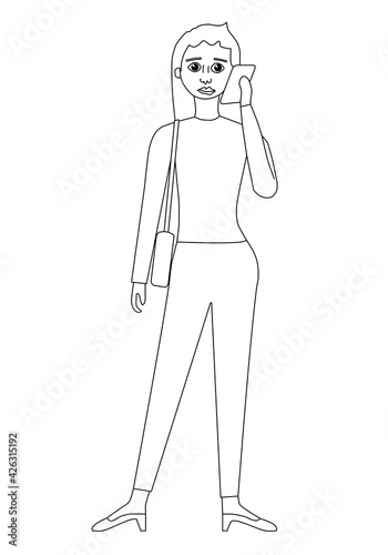 Woman standing cartoon character isolated - vector