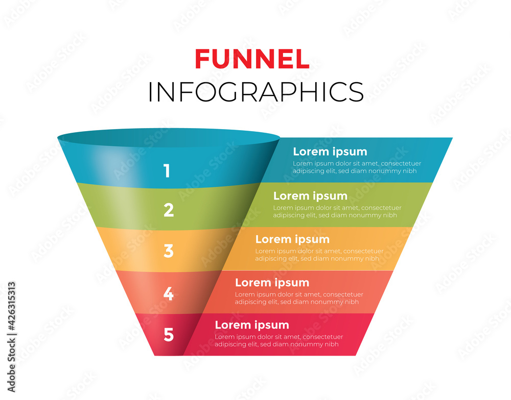 funnel template for infographics Stock Vector Adobe Stock funnel template for infographics Stock Vector Adobe Stock