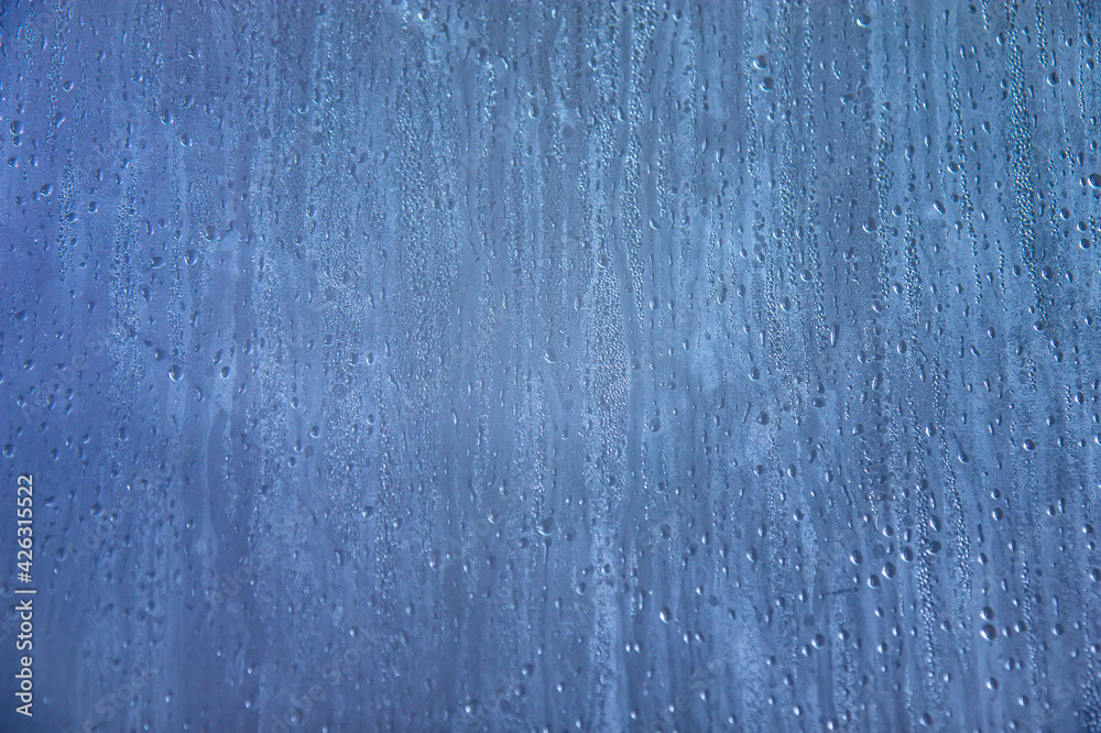 Water drops on the steambath glass Water drops on the steambath glass