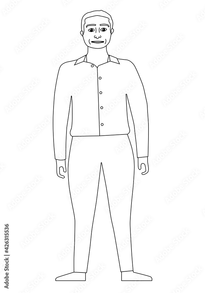 Man standing cartoon character isolated - vector